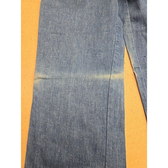 Vintage Wrangler Jeans Boys 27x34 Blue Denim Carpenter Prewashed USA Student 70s - Picture 7 of 10